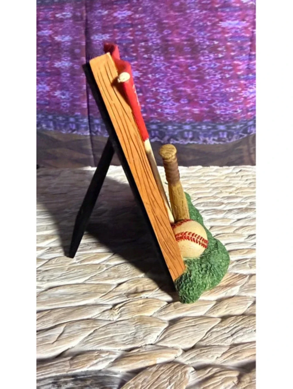 Russ Berrie Yesterdays Ballgame Baseball Picture Frame 3D Sports 3x3 Photo